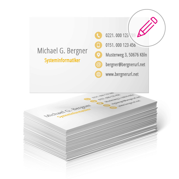 businesscard einseitig bedruckt