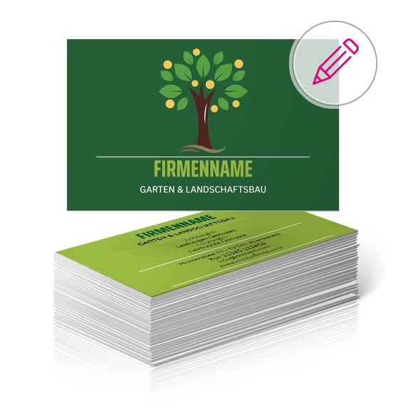 visitenkarten vorlage garten und landschaftsbau