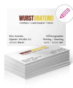visitenkarten vorlage gastronomie