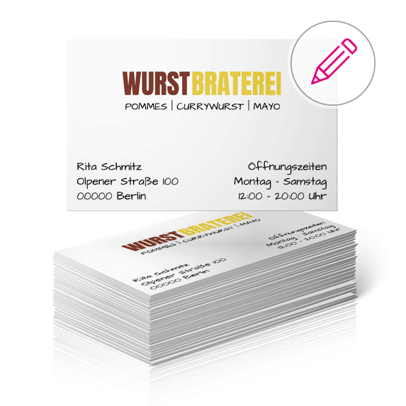 visitenkarten vorlage gastronomie